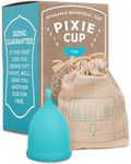 Pixie Cup Teen Menstrual Cup - Ranked 1 for Most Comfortable Soft Reusable Period Cup - Wear for 12 Hours - Reduces Cramps - Lasts 10 Years - Tampon and Pad Alternative - Buy One We Give One (XS)