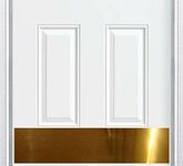 Magnetic Door Kick Plate - Shiny Brass Finish Anodized Aluminum - 8"x34" - Magnetic Mount Kickplate