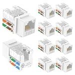 VCE Cat6 90 Degree Slim RJ45 Keystone Jack Insert [UL Listed] 10-Pack, Ethernet UTP Cat 5e Cat 6 Keystone Connector