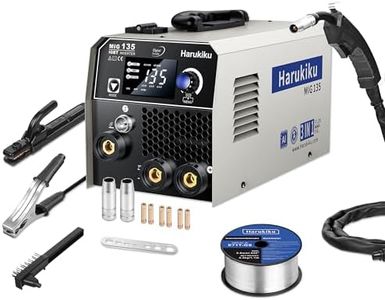 Harukiku135A Poste a Souder Fil Fourré Sans Gaz, Poste à Souder 3 en 1 (Flux MIG/ARC, MMA/Lift TIG), avec Avance Synchro du Fil & Poste à Souder Inverter IGBT Compact, pour DIY Maison & Professionnels