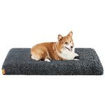 Feandrea Dog Bed, Orthopedic Dog Bed, Fluffy Dog Mattress, Egg Crate Foam Large Dog Bed Pet Bed with Removable Washable Cover, L, for Medium Dogs, 95 x 60 x 8 cm, Dark Grey PGW212G02