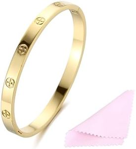 YCSLYW Women's Stainless Steel Bracelet Jewelry Crystal Bracelet With Cube Zircon Hinge Jewelry oval Bangle Christmas Valentines Birthday Gifts for Women