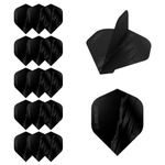 RUTHLESS Dart Flights | Premium 100 Micron Standard Number 2 Shape Rip Torn Design, Black, 5 Sets of 3 Flights (5XF4189)