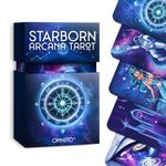 Original Starborn Arcana 78 Tarot Card Set, Unique Borderless Deck, Fortune Telling Cards, Classic Meanings with Guide Book for Beginners and Pro