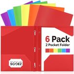 Sooez Plastic Folders with Pockets 