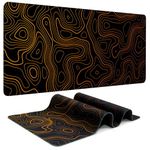 【7 Colors 3 Sizes】【1 or 2 Pack】Gradient Gold Topographic Contour Gaming Mouse Pad Big Mouse Pad Large Desk Pad Long Computer Keyboard Mouse Mat Mousepad Office Desk Accessories Gifts - 39.5"L*16.8"W