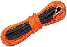 METOWARE Synthetic Winch Rope, 1/4" x 50ft 8500 LBS Winch Cable Line with Protective Sleeve Fits 4WD Off Road Vehicle UTV ATV SUV Truck (Orange)