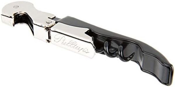 Pulltap's Double-Hinged Waiters Corkscrew, Black and Stainless Steel