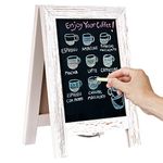 Maribol Rustic Reversible Chalkboard, Countertop Chalkboard Easel, Magnetic A-Frame Small Chalkboard Sign for Food, Restaurants, Business or Weddings and Home Decor (8.6 x 12.6 Inches) A-Frame-WH