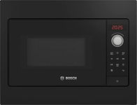 Bosch BFL523MB3 Series 2, Recessed Microwave 38 x 50 cm, 800 W, Rotating Plate of 27 cm, Door Stop Left, AutoPilot 7, 7 Automatic Programs, Cleaning Support, LED Touch Screen, Black