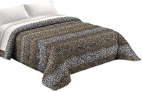 Tata Home Trapuntino Copriletto Trapuntato Primaverile Estivo 100 gr/mq Quilt Leggero Letto Singolo 160x260 cm Fantasia Animalier Maculato Made in Italy Disegno Leopardato
