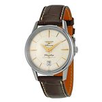 Longines Men's 38mm Brown Leather Band Steel Case S. Sapphire Automatic Silver-Tone Dial Watch L47954782