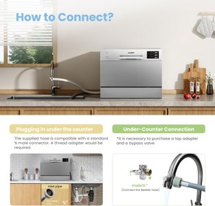 COMFEE Tabletop Dishwasher – Compact Silver Countertop Dishwasher