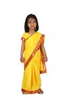 BookMyCostume Teacher Yellow Saari Professional Kids Fancy Dress Costume 4-5 years