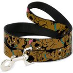 Buckle-Down Dog Leash Scooby Doo Stacked Close Up Black Available in Different Lengths and Widths for Small Medium Large Dogs and Cats, 6 Feet Long - 1.5" Wide