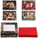 BELLE VOUS 36 Pack Christmas Photo Card - Personalised Christmas Photo Frame Greeting Card For 4 x 6 Inch Photo with Envelope - Photo Insert Card For Family & Friend