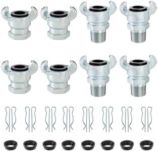 Venussar 8PCS 3/4'' NPT Iron Air Hose Fitting, Universal Coupling Chicago Fitting 3/4'' for Male End, Female End