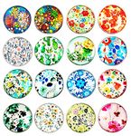 16pcs Big Flower Refrigerator Magnets, Crystal Glass Fridge Magnets for Office Cabinets, Whiteboards, Photos, Decorative Magnets