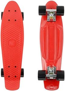 PHAT Kids Skateboard, 22" Mini Skateboard for Kids Teens Adults & Beginners, PU Wheels with All-in-One Skate T-Tool (Red)