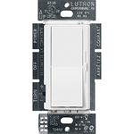 Lutron Diva LED+ Dimmer for Dimmable LED, Halogen and Incandescent Bulbs | Single-Pole or 3-Way | DVSCCL-153P-SW | Snow