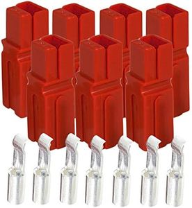 30 Amp Anderson Connectors, PP15 to 45, Red, w/12-16 AWG Heavy Duty Contact 30A, 600V (Pack of 7)