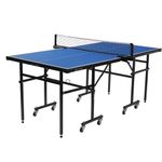 Dios Mini Wood Table Tennis Table (6x3 ft) with Wheels | Laminated 15 mm Top | Foldable Indoor & Outdoor TT Table | Includes 2 Table Tennis Rackets & Balls | Compact Game Table for Home, Office, Club