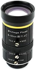 Waveshare Industrial Zoom Lens 8-50mm Adjustable Focal Length with Adjustable Angle of View C-Mount Compatible with Raspberry Pi HQ Camera