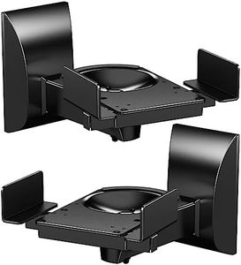 WALI Speaker Wall Mounts, Dual Side Clamping Bookshelf Mounting Bracket for Large Surrounding Sound Speakers, Hold up to 55 lbs. (SWM201), 1 Pair, Black