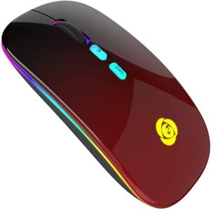 Bluetooth Mouse Senza Fili,Wireless Ricevitore USB a 2.4G Tipo C, Sottile 3 DPI 800/1200/1600 e 7 Colori Retroilluminazione,Mouse Muto Compatibile con iPad/PC/Mac/Windows