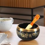 eSplanade - 6 inches - Singing Bowl Tibetan Buddhist Prayer Instrument With Striker Stick | OM Bell | OM Bowl | Meditation Bowl | Music Therapy