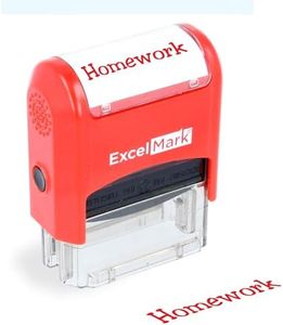 ExcelMark Self-Inking Rubber Teacher Grading Stamp - Homework