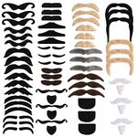 Longan Craft Fake Moustache 60 Pcs Fake Beard Stick on Moustache Self Adhesive Realistic Moustaches Kit for Birthday Party Novelty Fancy Mexican Performance Costume Decorations Masquerade Photo Props