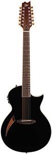 ESP LTD TL-12 Thinline 12-String Acoustic Electric Guitar, Black