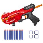 Toyshine Easy to Shoot Foam Bullet Blaster Gun Toy with 8 Pc Soft Bullets Shooting Fun Outdoor Toy for Little Kids - Red