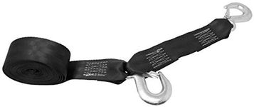 CustomTieDowns 2 Inch Replacement Boat Winch Strap, Boat Hook On One End, 10 Inch Safety Strap with A Forged Snap Hook, 1 Inch Loop On Opposite End for Attachment to Winch.