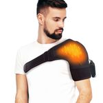 SandPuppy Shoulderstrap Plus - Rechargeable Electric Heating Pad for Shoulder Pain Relief Men and Women (Black) | Portable Heating Pad Suitable For Both Shoulders | Adjustable Heating Levels | 12V Safe Power Technology |Integrated Overheat Protection Thermostat| Strappable Heating Pad for Shoulder Sprains, Strains, Stiffness, Soreness and more|Gift for Women Men Mom Dad.