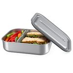 Bentgo® MicroSteel® Leak-Proof Lunch Box - Microwave-Safe, Oven-Safe, Bento-Style Container with Removable Divider, Airtight Lid, Sustainable Design, Odor & Stain Resistant (Stainless Steel)