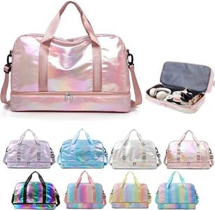 Sports Duffel Bag, Gym Bag with Shoes Compartment & Wet Pocket, Waterproof Overnight Bag Travel Bag Dance Bag for Girl, Weekend Bag for Women (Pink)