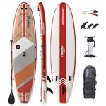 THURSO SURF Inflatable Stand Up Paddle Board All-around SUP Waterwalker 126 10'6×31''×6'' Deluxe Package | Carbon Shaft Paddle | Roller Backpack | Rechargeable Electric Pump | Coiled Leash