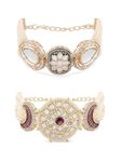 ZAVERI PEARLS Set Of 2 Multi-Colour Enamel Multistrand Beaded Kundan & Dazzling Crescent Bracelet For Women-ZPFK16853