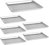 BIEAMA 6 Pack Aluminum Sheet Pan Perforated,Half Size 18" x 13" Commercial Bakery Equipment Cake Pans,NSF Approved Baking Tray