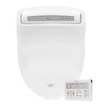 BioBidet Supreme BB-1000 Round White Bidet Toilet Seat Adjustable Warm Water, Self Cleaning, Wireless Remote Control, Posterior and Feminine Wash, Electric Bidet, Easy DIY Installation 3 in 1 Nozzle, Power Save Mode is Eco Friendly