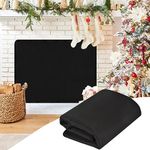 Magnetic Fireplace Cover for Inside Fireplace Stops Heat Loss, Fireplace Blanket Draft Stopper for Winter & Summer, Hot & Cold Air Blocker, 56”W X 46”H Insulated Fireplace Draft Cover- Black