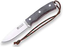 Bushcraft Joker Bushcrafter CV120, micarta Handle, 10,5 cm Blade of Böhler N695 Steel, with Black Leather Sheath and Paracord 550, Tool for Fishing, Hunting, Camping and Hiking