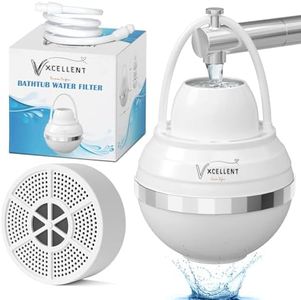 VXCELLENT 8-Stage Bathtub Water Filter for Tub Faucet, 5,000-Gallon Long-Lasting Bath Water Purifier – Removes Chlorine & Heavy Metals for Softer Skin & Hair – BPA-Free Vitamin C & Carbon KDF Filter
