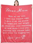 Gifts for Mom Mother's Day, Personalized Throw Blanket Birthday Gifts to My Mom, Gift for Mom from Daughter Son, Ultra-Soft Micro Flannel Blankets Soft Bedding Sofa