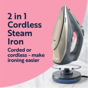 Beldray Titanium Cordless Steam Iron – Lightweight, Non-Stick Soleplate