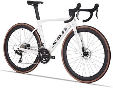 SAVADECK Carbon Fibre Road Bike, Hydraulic Oil Disc Bike with Carbon Fibre Frame and Wheelset, Lightweight Full Carbon Fibre Racing Bike with Shimano R7120 24S Shift Set for Adults.