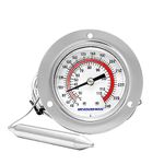 MEASUREMAN Vapor Capillary Flanged Panel Mount Refrigeration Thermometer, 2" Dial, 48" Capillary, 40-240 deg F/ 10-115 deg C, Re-Calibration Available