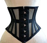 SHOP-INN Women's Waist Training Underbust Corset Steel Boned Hourglass Body Shaper, Black, Small